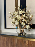 16" Moon Vase With Magnolias