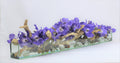 48" Casa Moderna glass plate planter with purple vandas