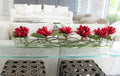48" Casa Moderna glass plate planter with red water lilies