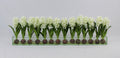 48" Casa Moderna glass plate planter with white hyacinths