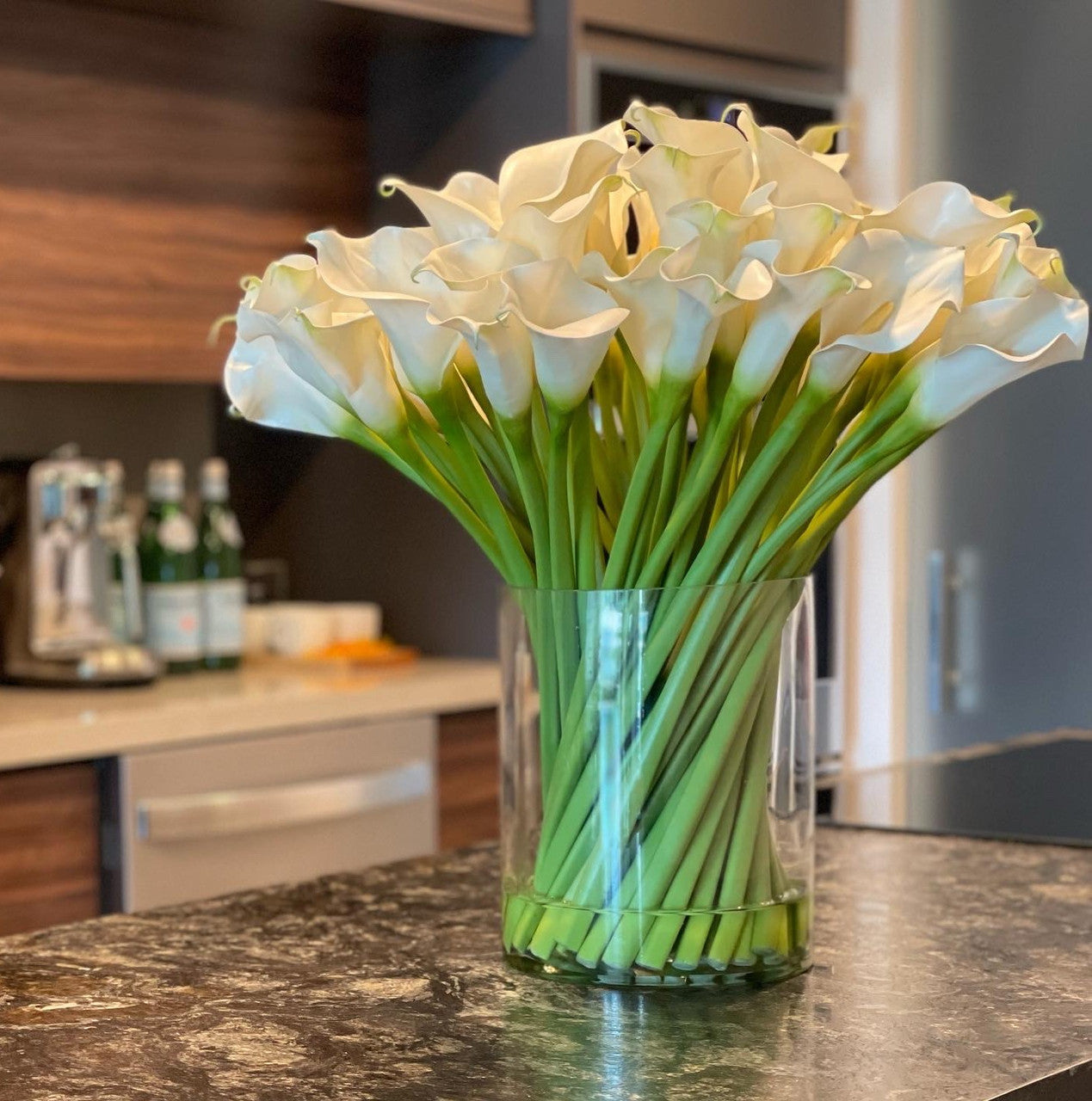 Callas dans cylindre en verre 10"