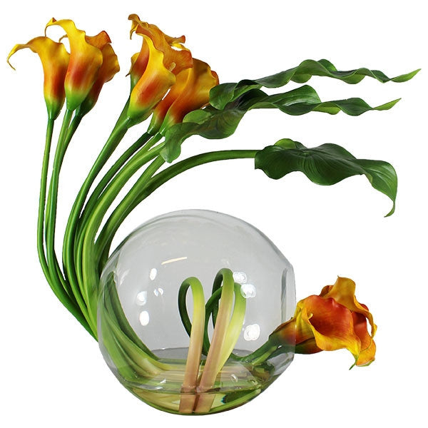 Vase Crosswinds aux callas mangue