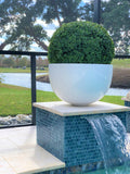 Large Fiberglass Bowl Planter with 22" Half Topiary Ball