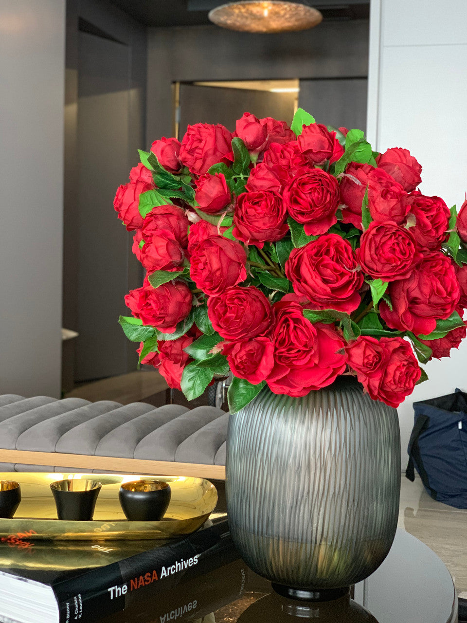 Vase Maxim aux roses rouges