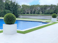 Medium Block Fiberglass Planter with 20" Topiary