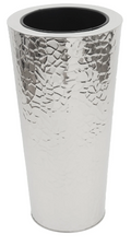 Medium Hammered Stainless Steel Floor Planter