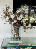 White Magnolias in 16" Tall Casa Moderna